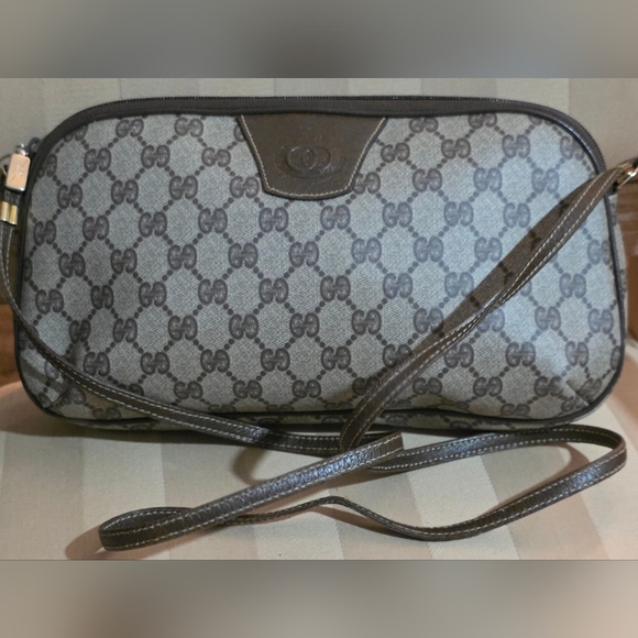 VINTAGE GUCCI BROWN HANDBAG PURSE AUTHENTICITY GUARANTEED WITH DUST BAG - Picture 11 of 15